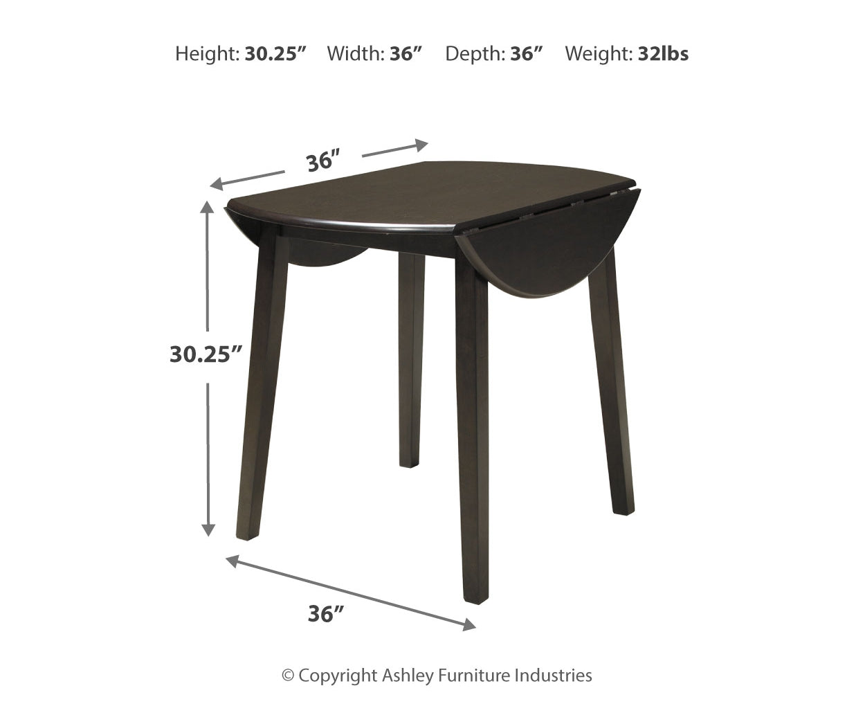 Hammis Round Dining Room Drop Leaf Table
