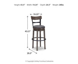 Caitbrook Tall Upholstered Swivel Barstool