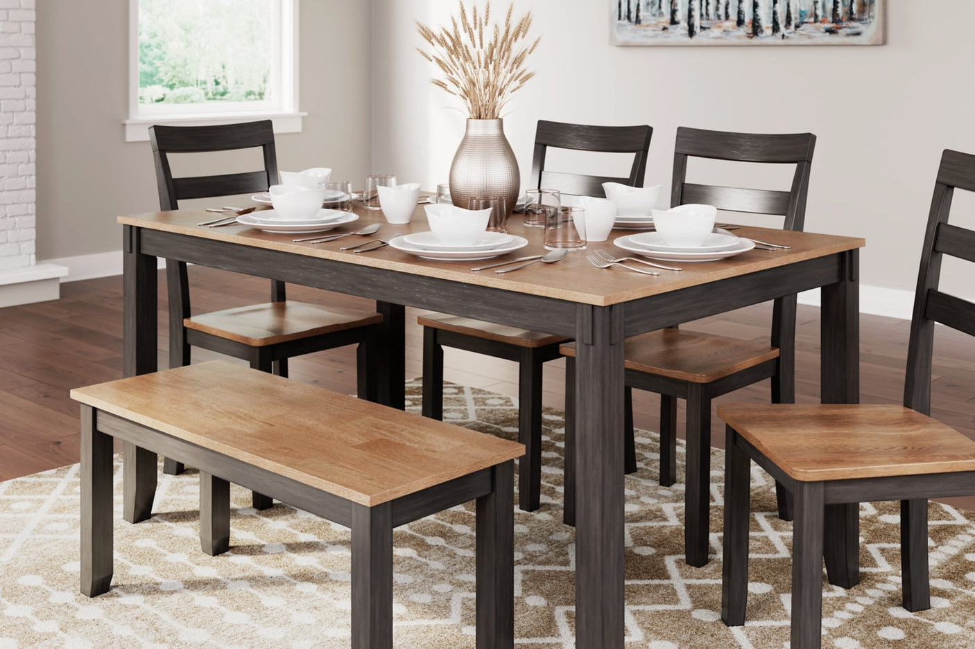 Gesthaven Dining Set (Up to 4 Barstools)
