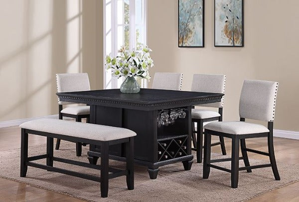 Marlene Counter Height Table w/ 4 chairs w/ FREE Bench – Katy 