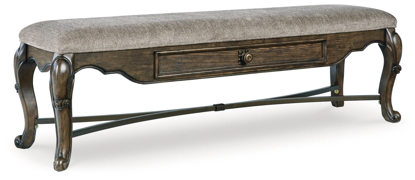 Queen Ann Upholstered Storage Bench