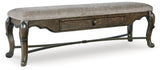 Queen Ann Upholstered Storage Bench