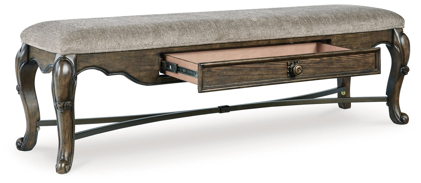 Queen Ann Upholstered Storage Bench