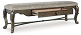 Queen Ann Upholstered Storage Bench