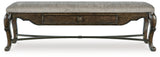 Queen Ann Upholstered Storage Bench
