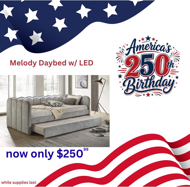 Melody Daybed W/ LED - Light Grey
