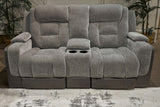 Ultimax Power Reclining Loveseat/Console/Adjustable Headrest