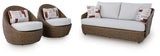 Cardiff Beach Love/ Swivel Chairs Set (3/CN)