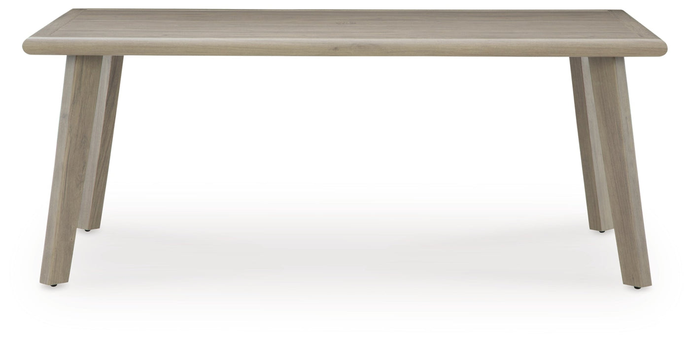 Carisbo RECT Dining Table with Umbrella Option