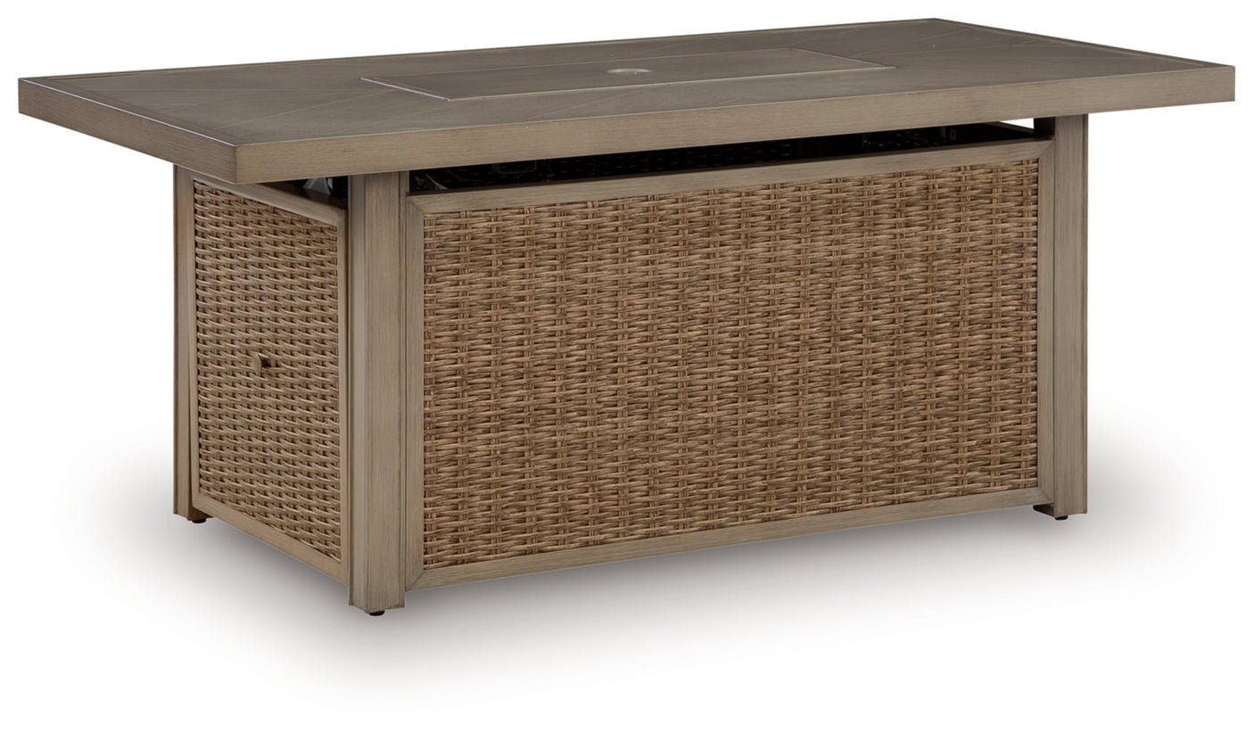 Revare Beach Rectangular Fire Pit Table