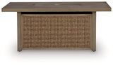 Revare Beach Rectangular Fire Pit Table