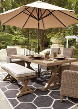 Beachcroft RECT Dining Table with Umbrella Option