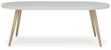 Seton Creek Oval Dining Table with Umbrella Option