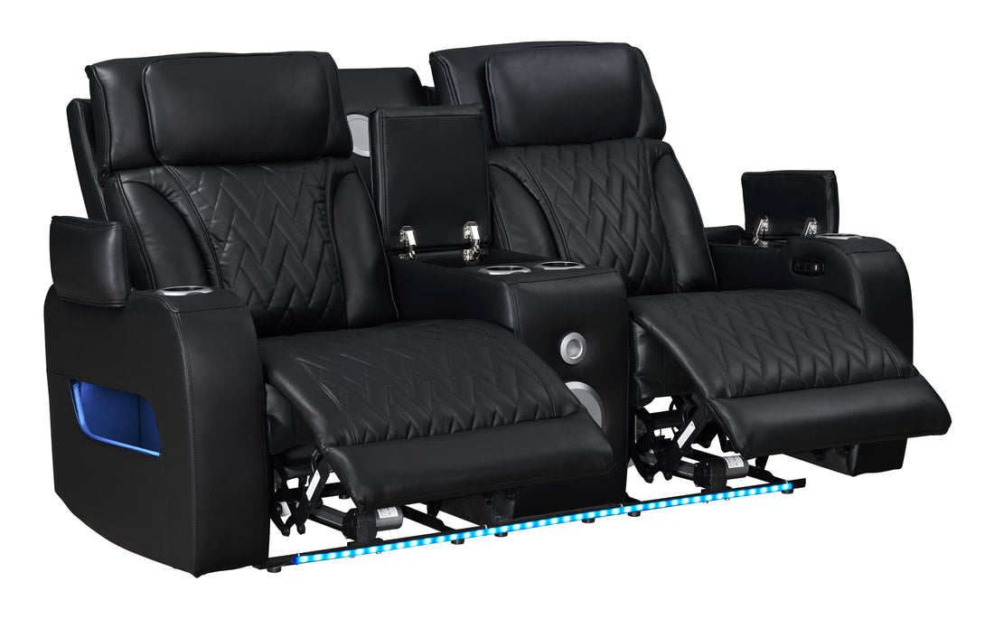 Zen Sofa, Loveseat & FREE Recliner - Black