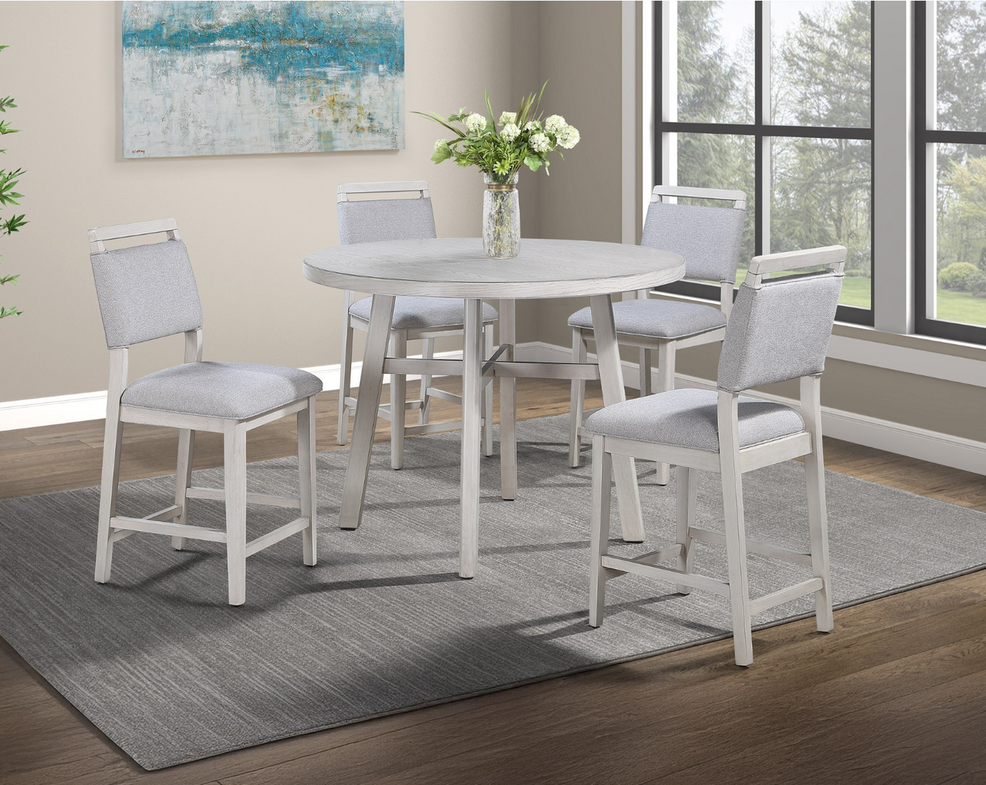 Rose Counter Height Table w/ 4 Chairs