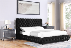 Flory Black Platform Bed Queen