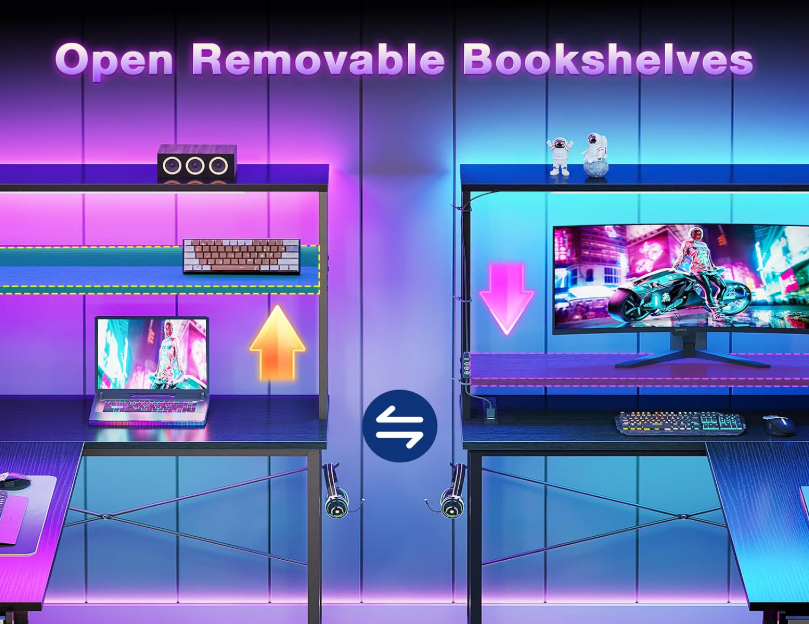L-Shaped Desk w/ LED