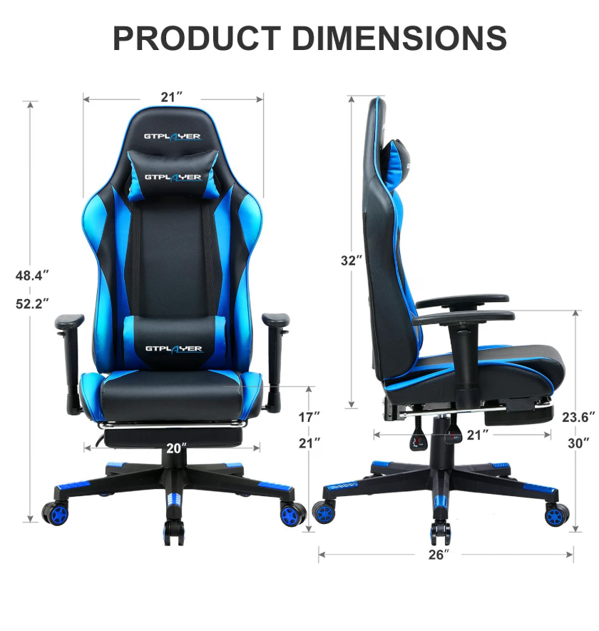 Gaming Chair with Footrest