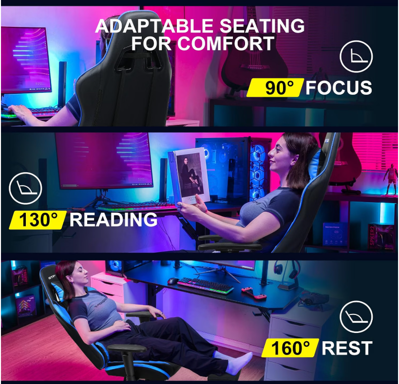 Gaming Chair with Footrest