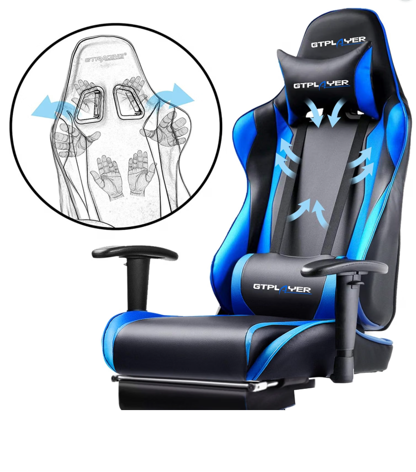 Gaming Chair with Footrest