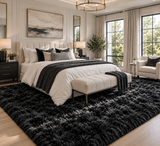 Soft black Fluffy Shag Rug 8' x 10'