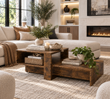 Rustic Brown 2-Tier Coffee Table