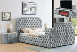 Natalia Queen Bed w/ Fireplace & TV Lift