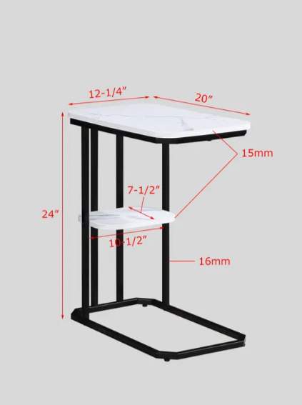 Ida Faux Marble Chairside Table