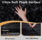 Soft black Fluffy Shag Rug 8' x 10'