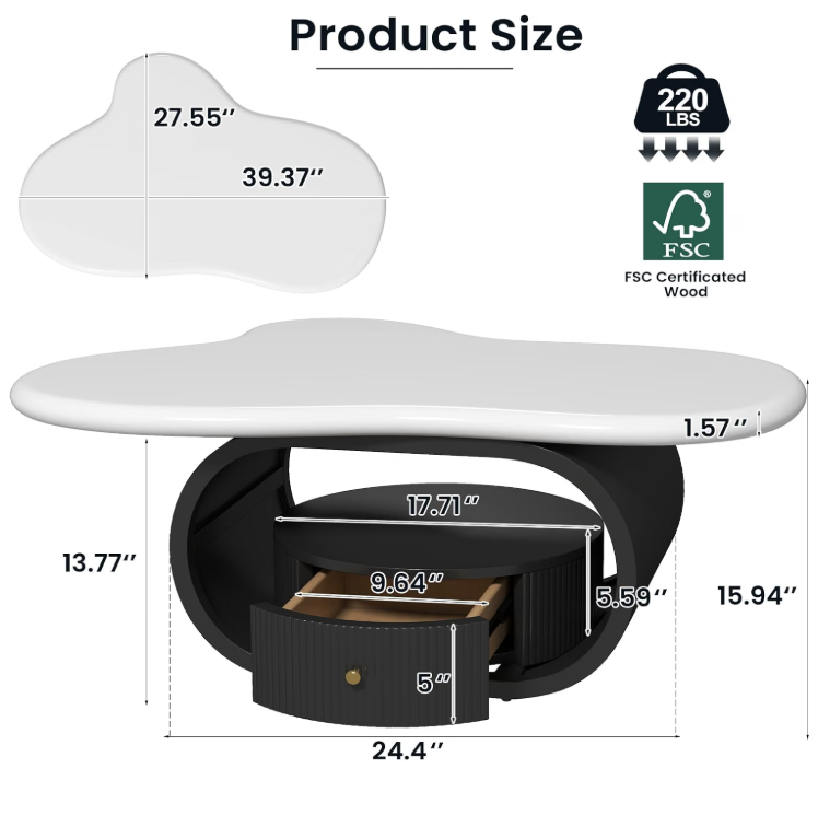 Cloud Coffee Table w/ Storage