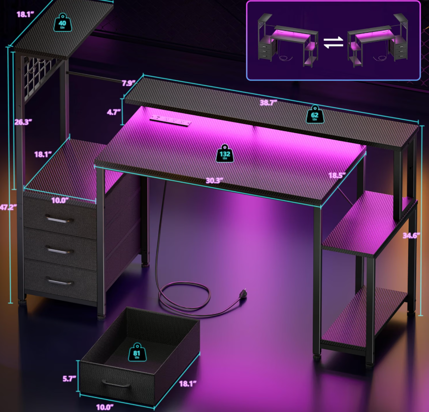 Kory 48" Gaming Desk