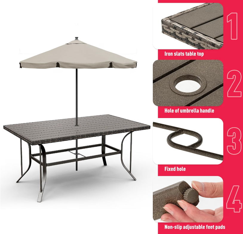 Molly Table w/ 6 Chairs Patio Set