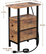Narrow End Table w/ LED Light (Set of 2)
