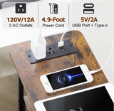 Narrow End Table w/ LED Light (Set of 2)
