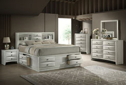 Emily White King Storage Bedroom Set