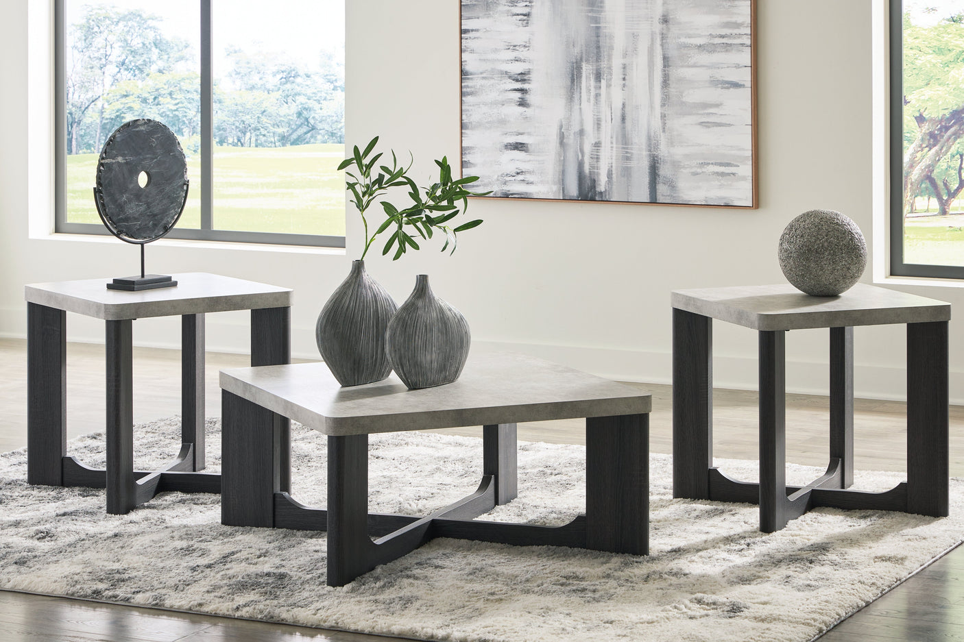 Sharstorm Coffee Table w/ 2 End Tables