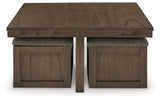 Boarder Coffee Table w/ 4 Stools