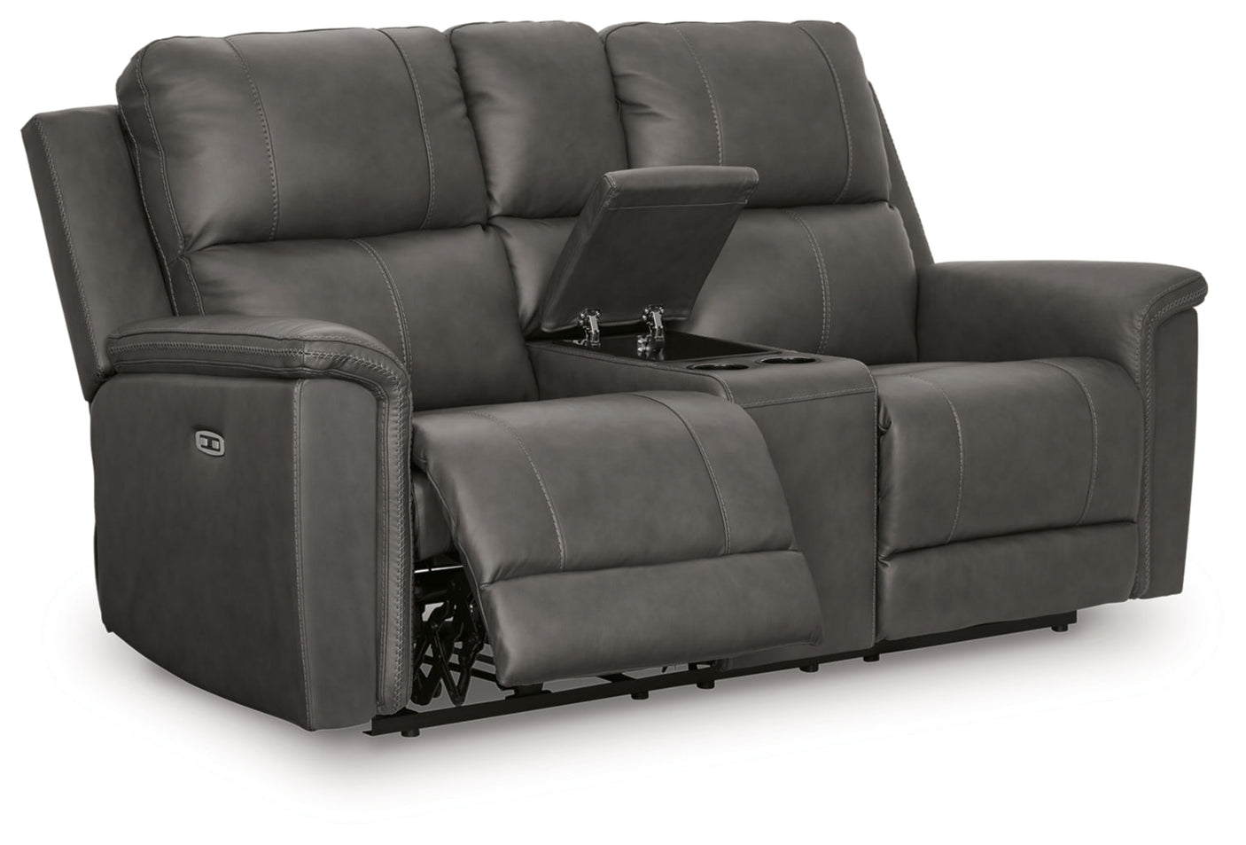 Beryton Power Reclining Loveseat/Console/Adjustable Headrest