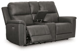 Beryton Power Reclining Loveseat/Console/Adjustable Headrest