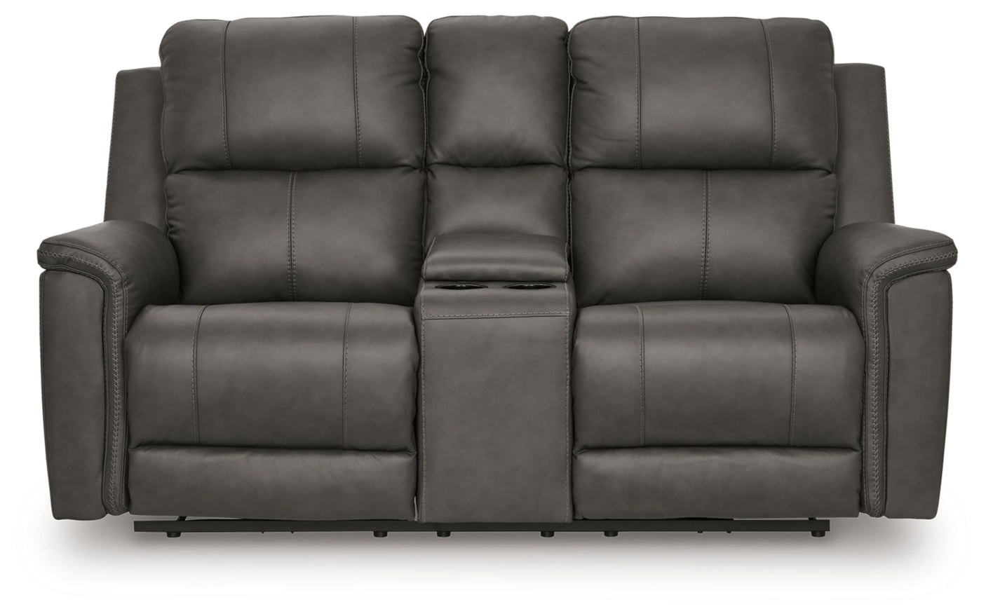 Beryton Power Reclining Loveseat/Console/Adjustable Headrest