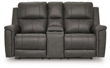Beryton Power Reclining Loveseat/Console/Adjustable Headrest