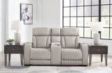 Boyington Power Reclining Loveseat/Console/Adjustable Headrest