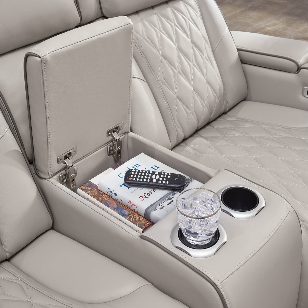 Boyington Power Reclining Loveseat/Console/Adjustable Headrest