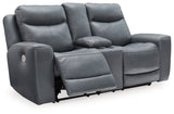 Mindanao Power Reclining Loveseat/Console/Adjustable Headrest