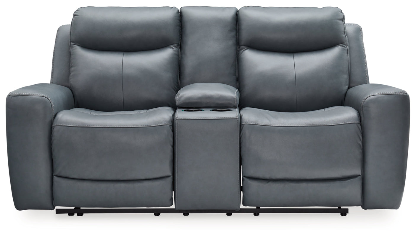 Mindanao Power Reclining Loveseat/Console/Adjustable Headrest