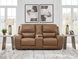 Silverbrooke Power Reclining Loveseat/Console/Adjustable Headrest