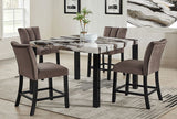 Vega Counter Height Faux Marble Table w/ 4 Chairs