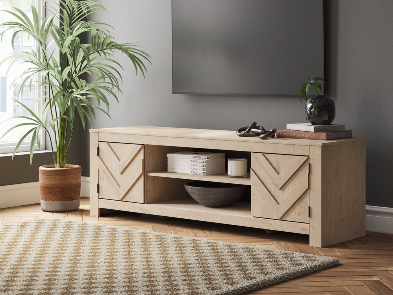 Cayboni LG TV Stand w/Fireplace Option