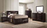 Emily Dark Cherry Queen Storage Bedroom Set