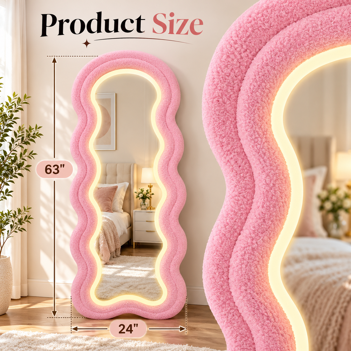 Bella Wavy LED Full Length Mirror